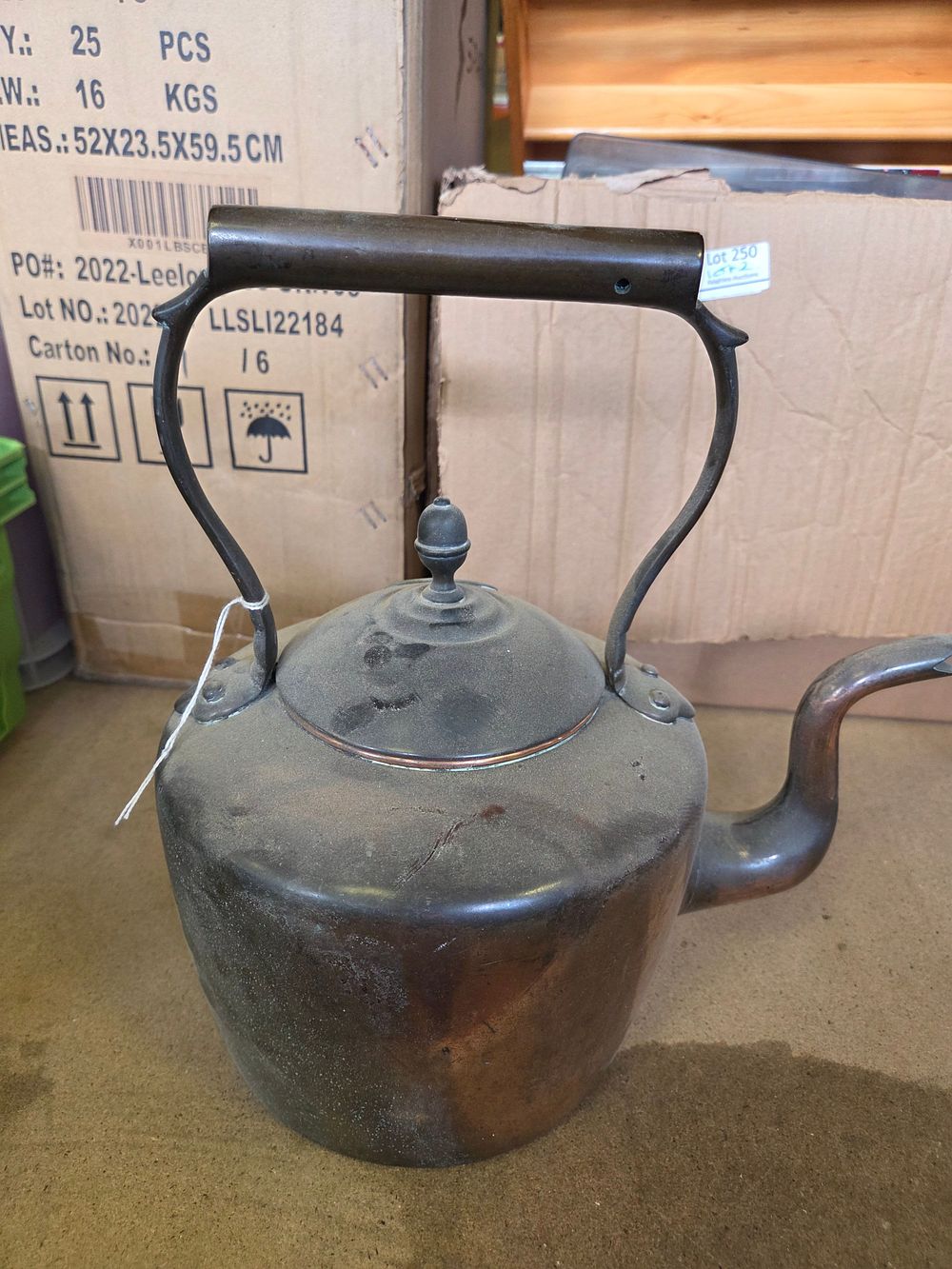 Lot 272 – English Victorian Copper Tea Kettle 1.5kg