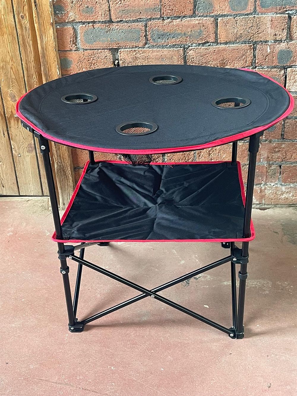 Lot 288 – Portable Folding Camping Table with Four Cup Holders and Carrying Case