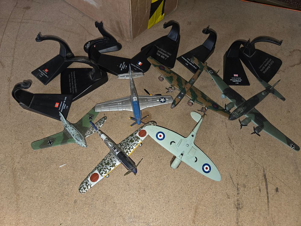 Lot 323 – A Collection of Atlas Editions Die-cast Military Aircraft Models and Stands