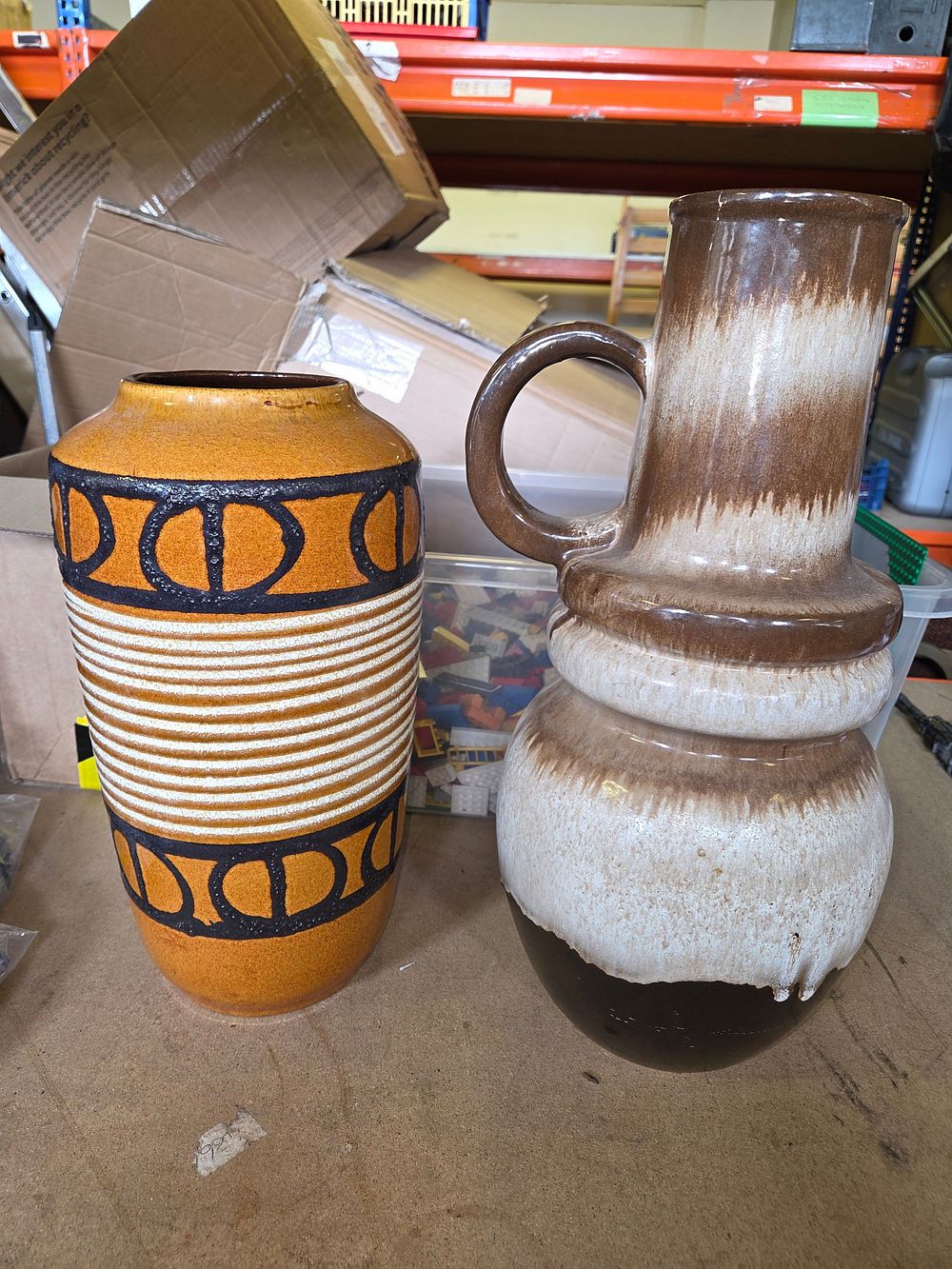 Lot 332 – Two large West German Scheurich Keramik floor vases