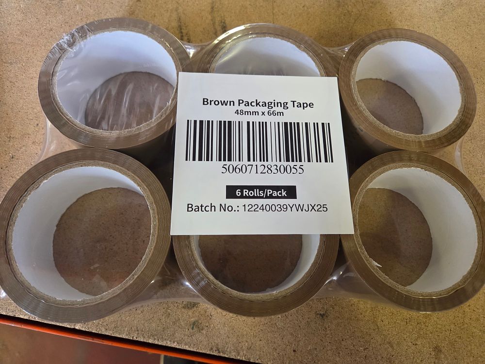 Lot 334 – A Pack of Six Rolls of Brown Packaging Tape