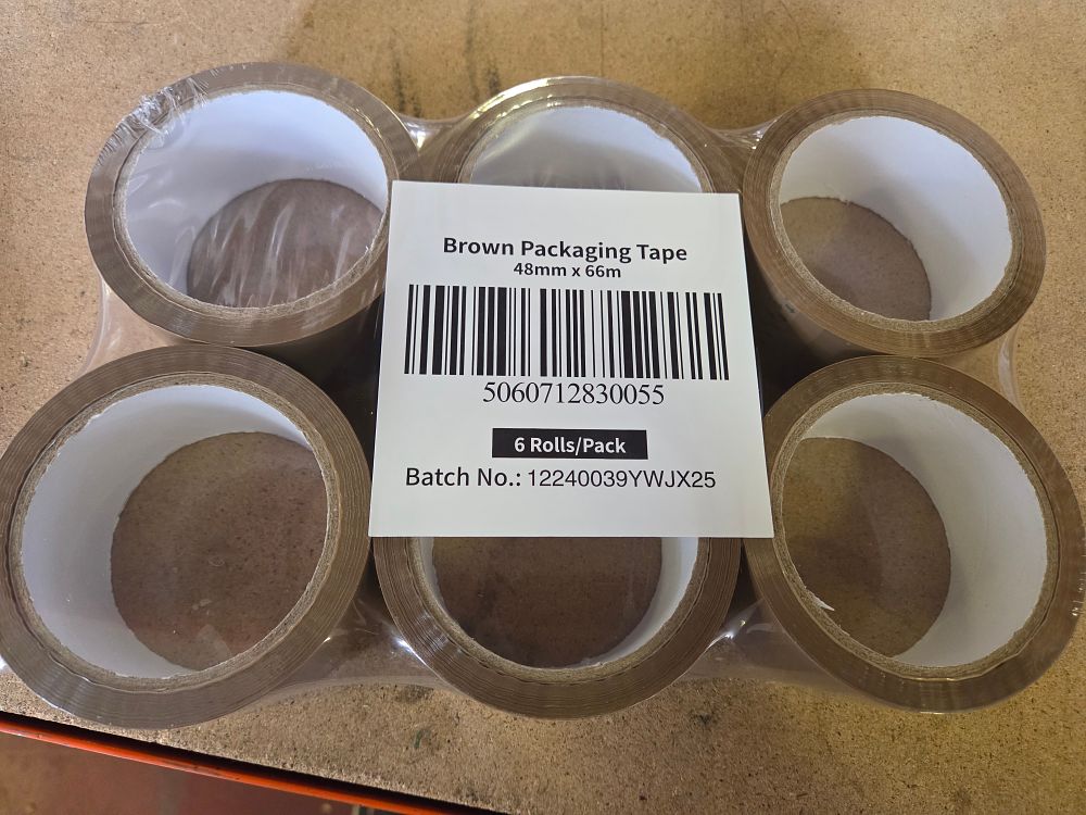 Lot 336 – A Pack of Six Rolls of Brown Packaging Tape
