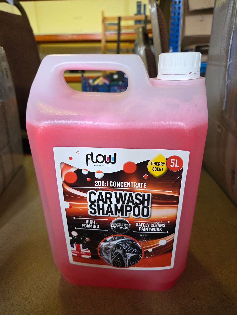Lot 343 – Flow Cherry Scent 200:1 Concentrate Car Wash Shampoo 5 Litre Container
