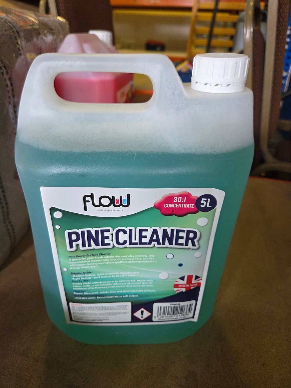 Lot 345 – A 5 Litre Bottle of Flow Pine Cleaner 30 to 1 Concentrate