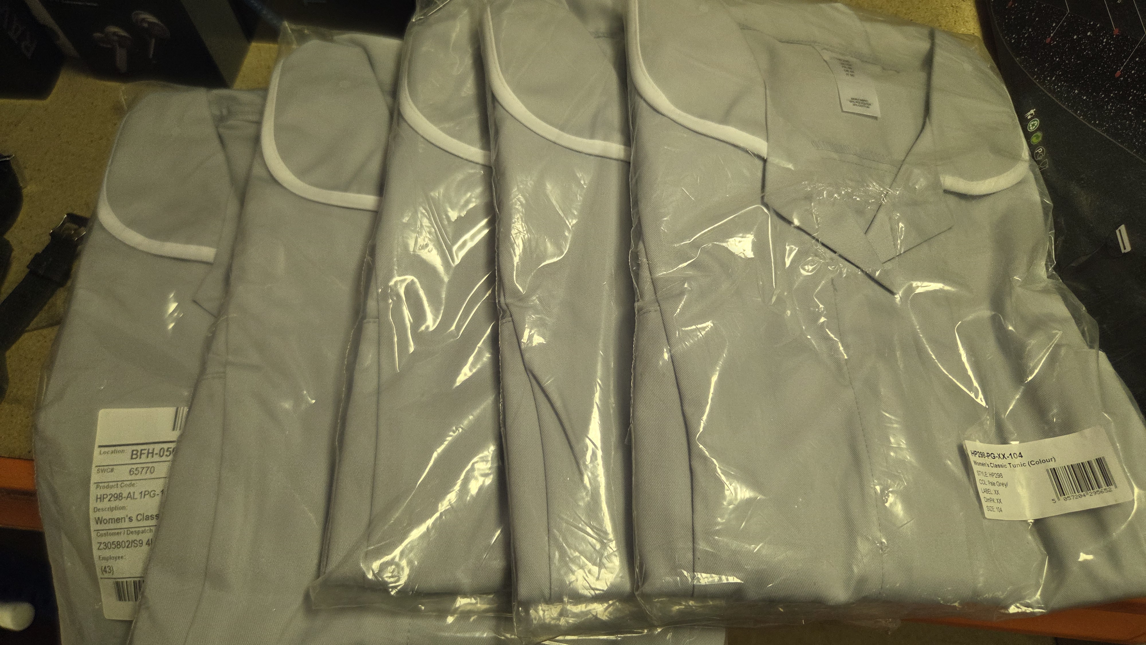 Five Alexandra Women's Classic Healthcare Tunics in Pale Grey