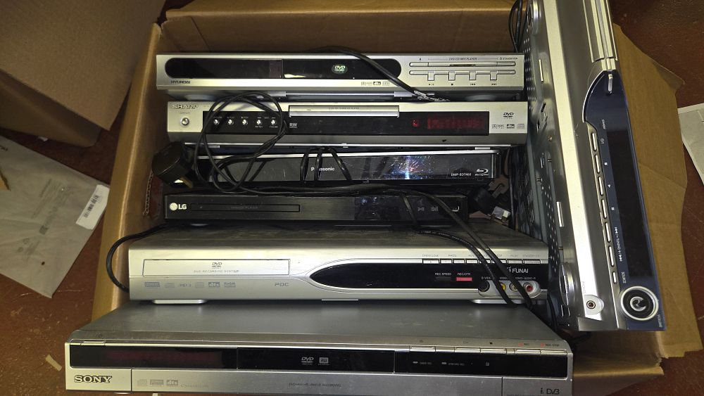 Lot 153 – A Collection of DVD Players and Recorders Including Panasonic, Sony, and Funai Models