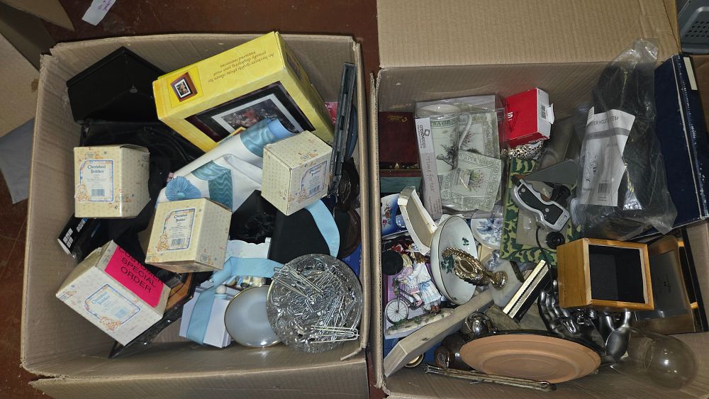 Lot 155 – Two Boxes of Collectables including Cherished Teddies and Decorative Household Items