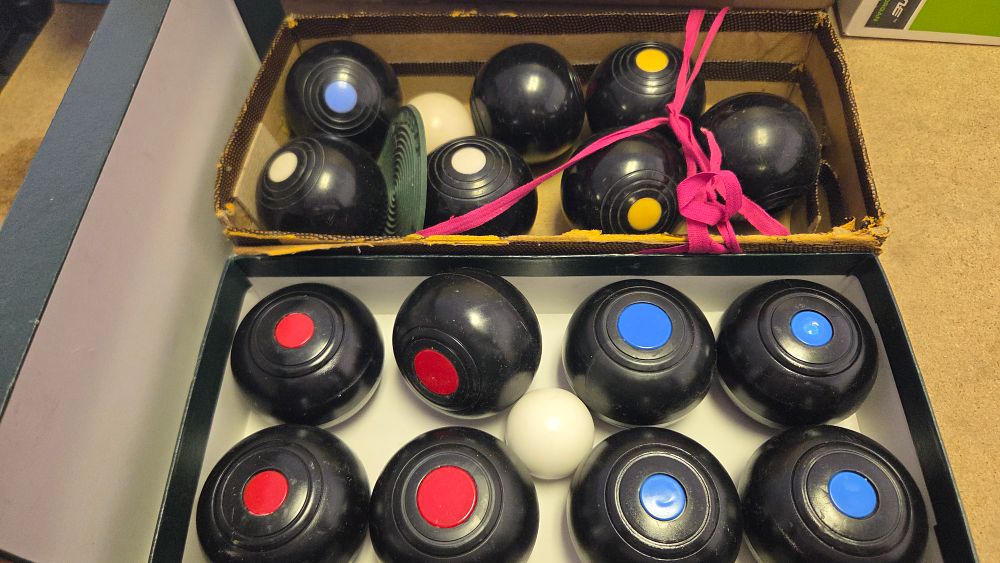 Lot 173 – A Collection of Townsend Croquet Limited and Vintage Indoor Carpet Bowls