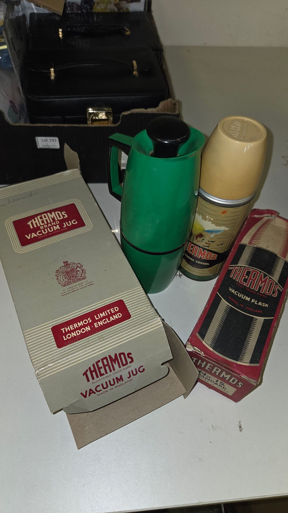Lot 196 – Two Vintage Thermos Brand Vacuum Vessels with Original Retail Packaging