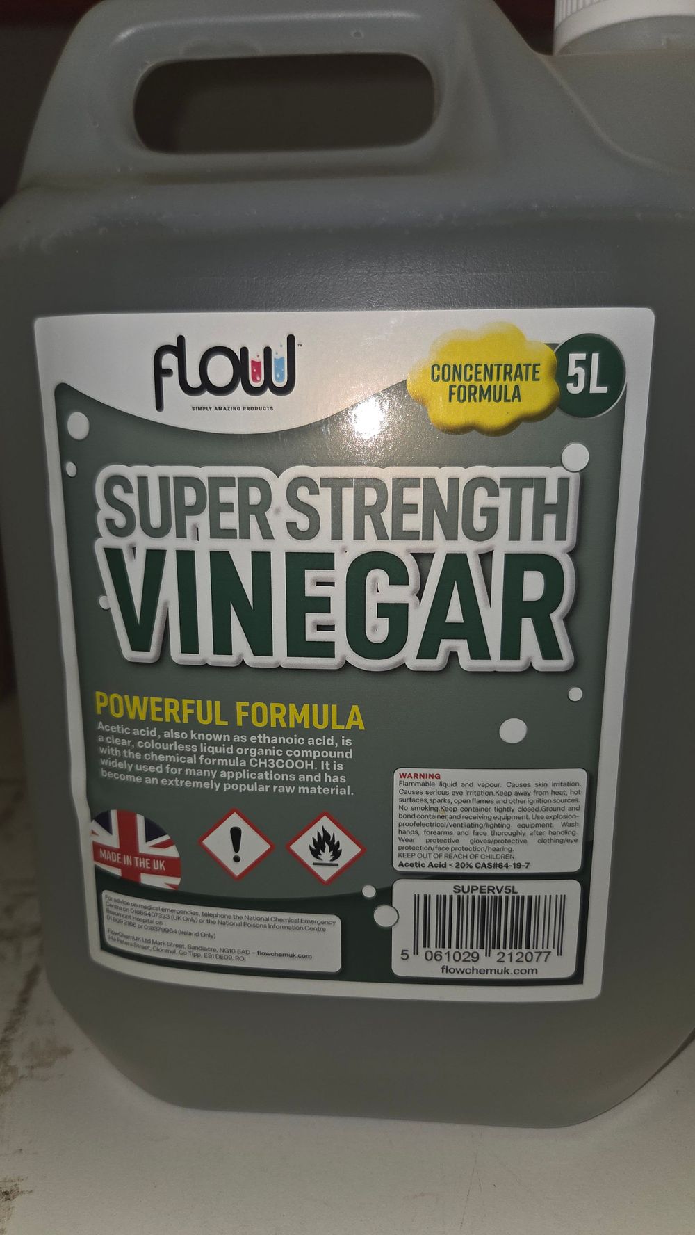 Lot 232 – Flow Super Strength Vinegar 20 Percent 5 Litre