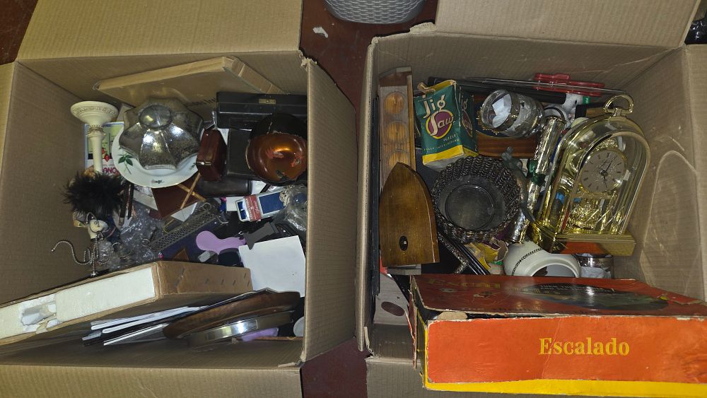 Lot 238 – Two Boxes of Vintage Toys, Games, and Miscellaneous Household Collectables