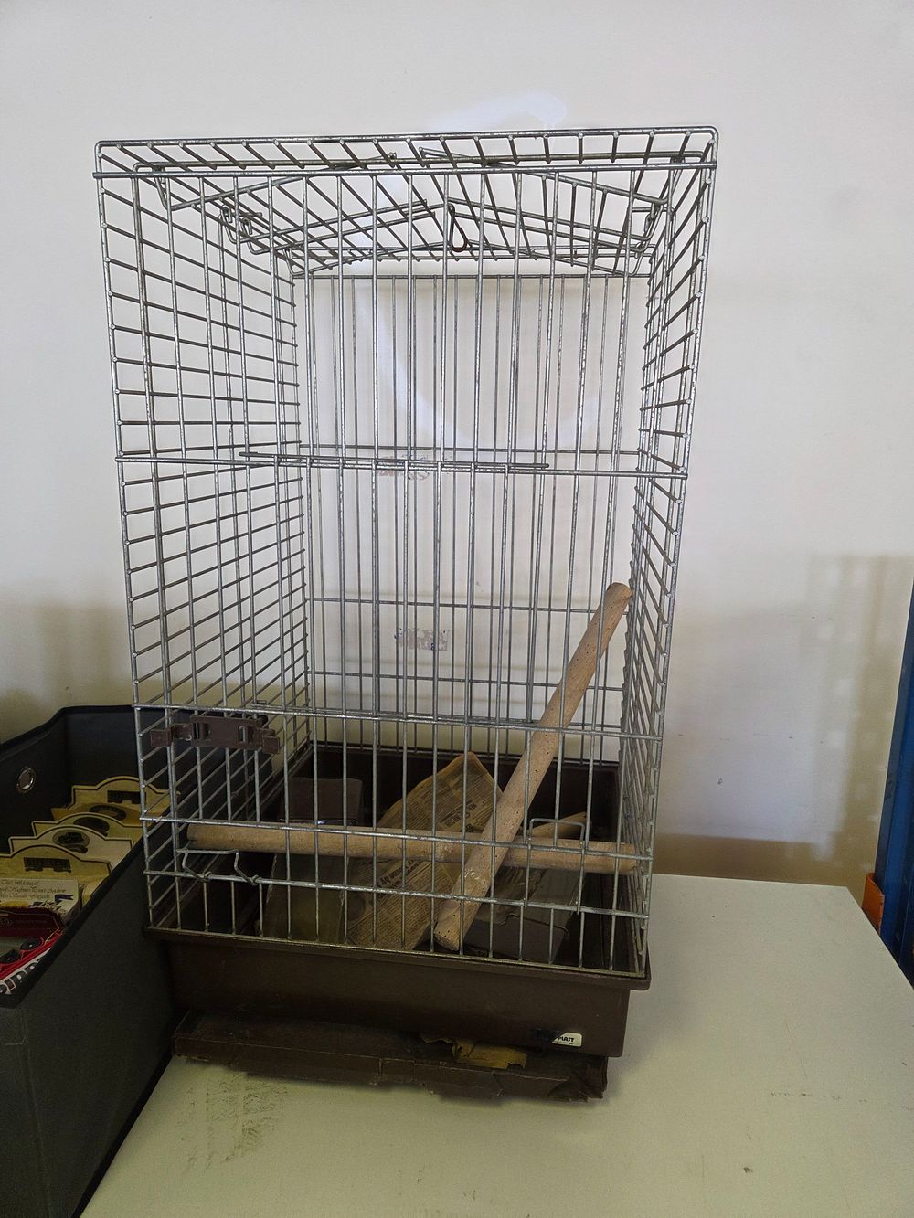 Lot 295 – A Mid-Century Modern Wire Bird Cage and Matching Pedestal Stand