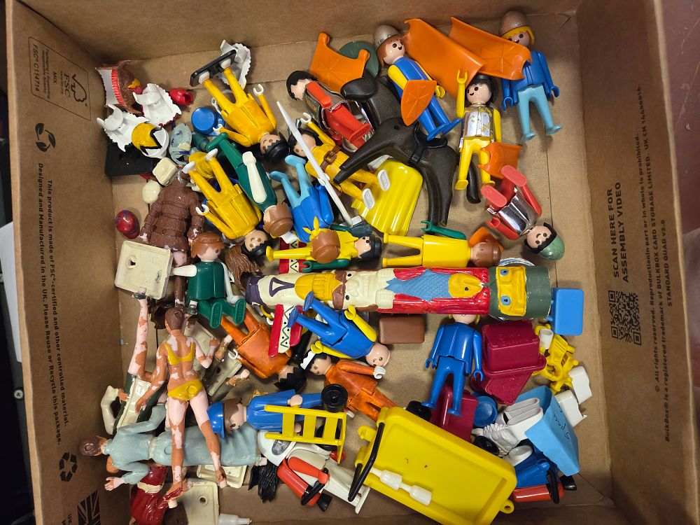 Lot 303 – A Collection of Vintage Geobra Playmobil Klicky Figures and Accessories