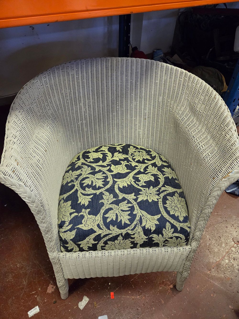 Lot 327 – A Painted Wicker Tub Armchair