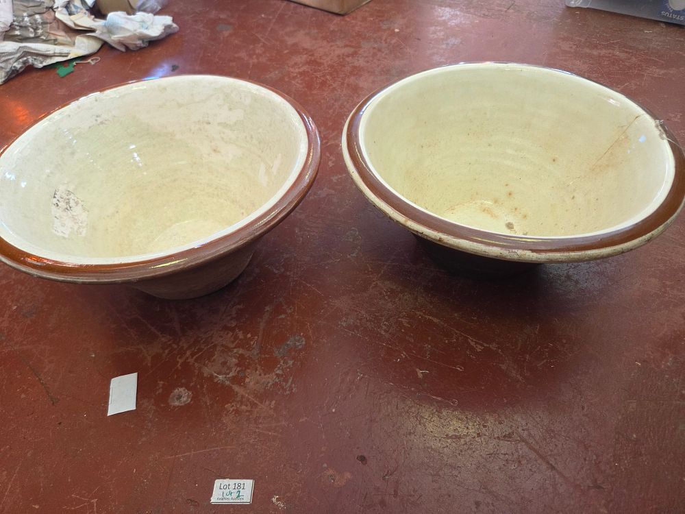 Lot 169 – A Pair of Victorian Glazed Earthenware Pancheon Bowls