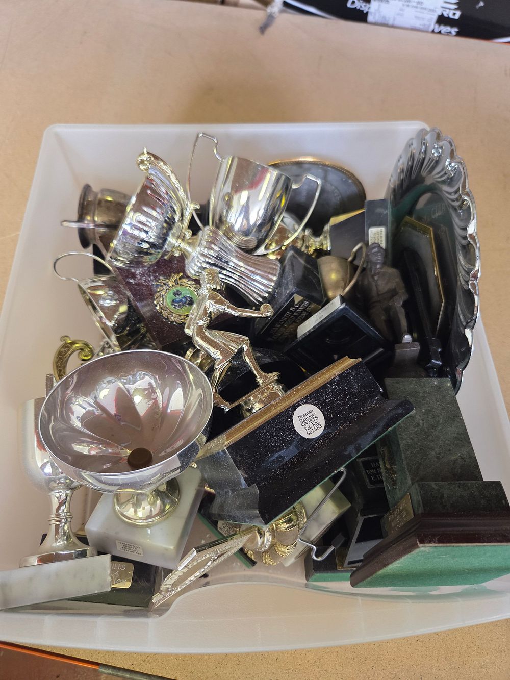 Lot 198 – A Collection of Silver-Tone and Natural Stone Sports Trophies and Awards relating to Haworth Bowling Club