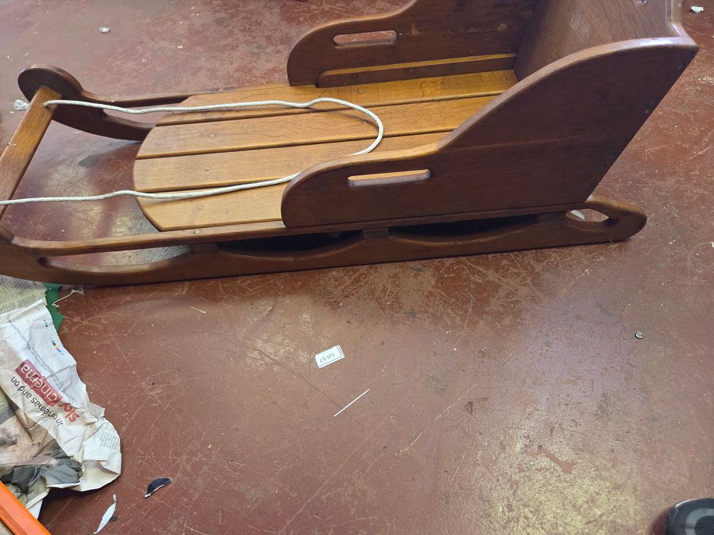 Lot 202 – Vintage Child’s Pull Sleigh with Integrated Handles