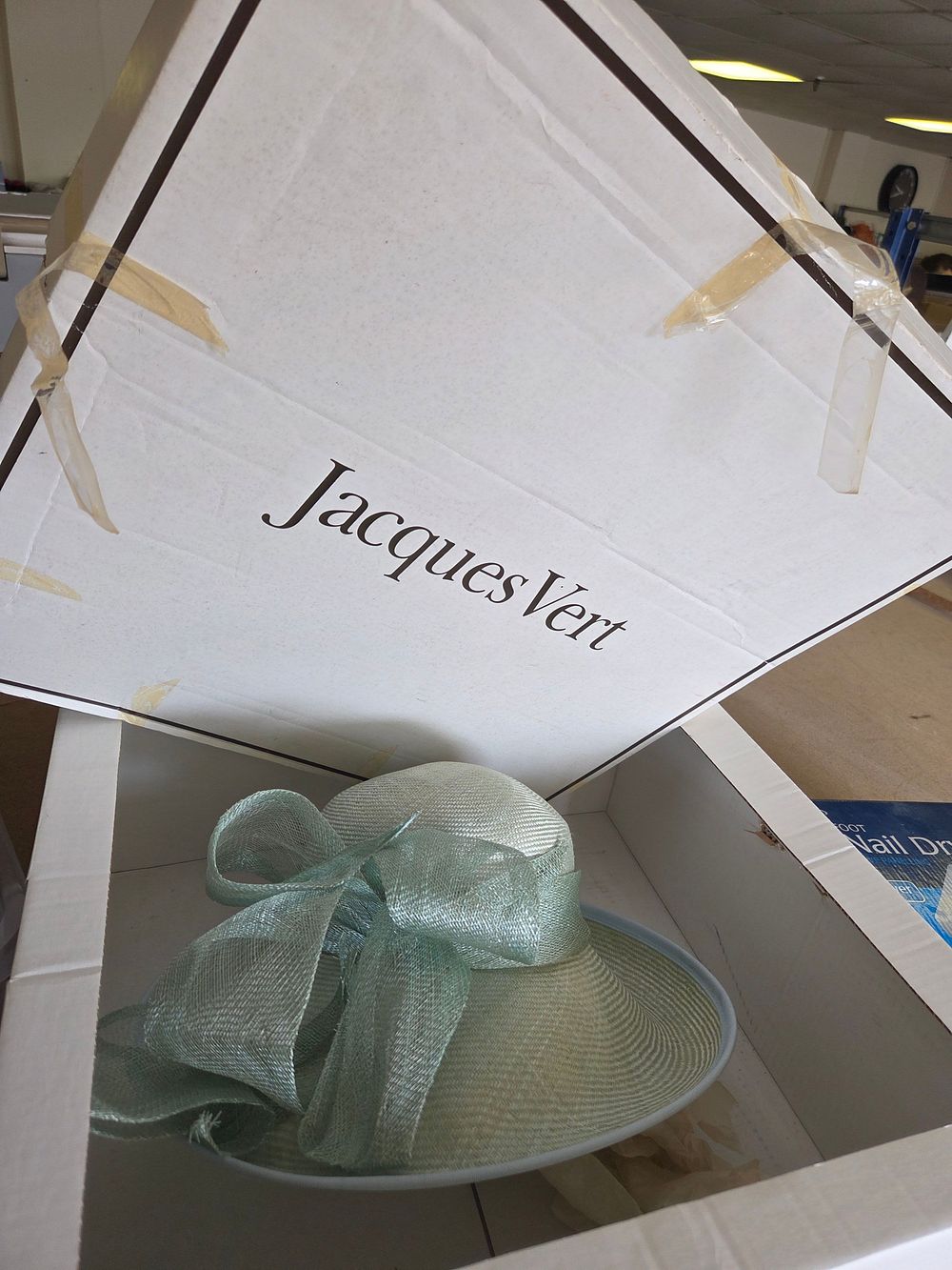 Lot 215 – Jacques Vert Sage Green Sinamay Occasion Hat