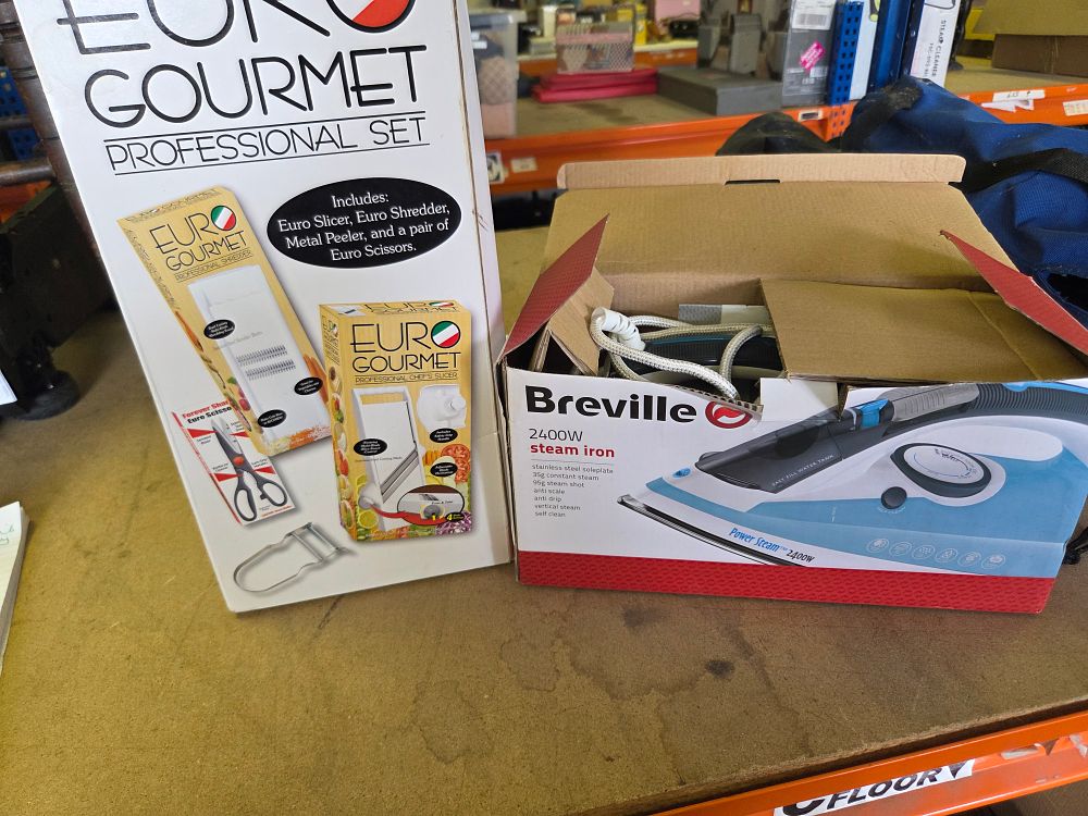 Lot 261 – Two Household Items Including a Breville Power Steam Iron and a Euro Gourmet Kitchenware Set