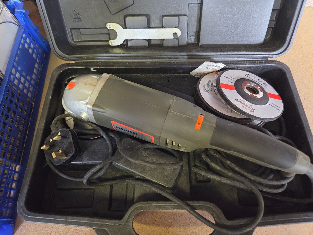 Lot 291 – Challenge Xtreme Corded Angle Grinder Kit in Carry Case