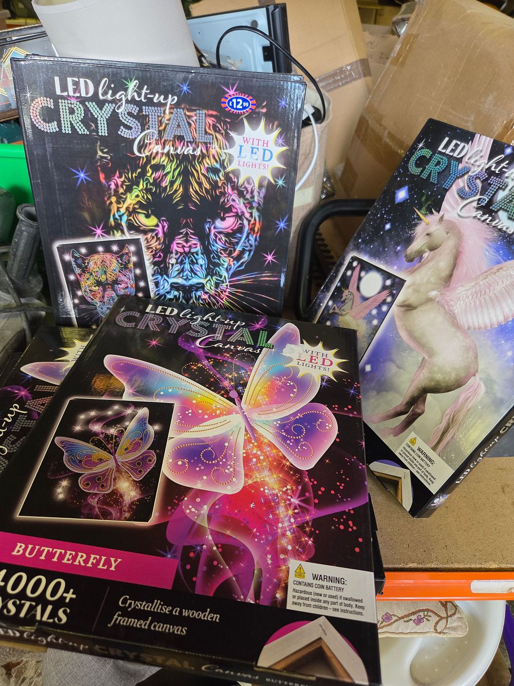 Lot 298 – A Collection of LED Light-up Crystal Canvas Craft Kits