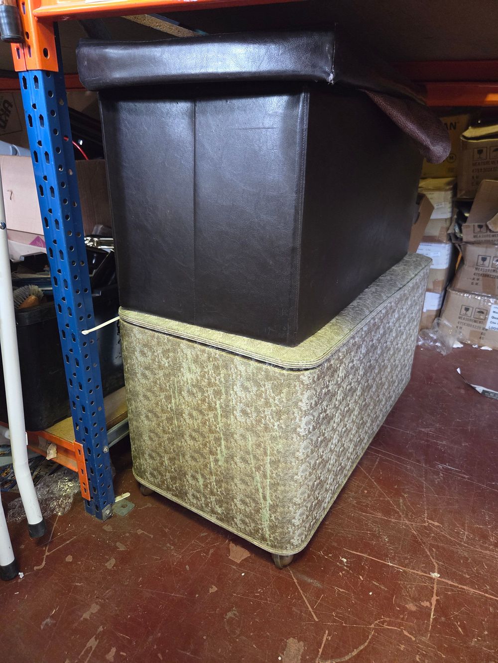 Lot 301 – Two Upholstered Storage Ottomans