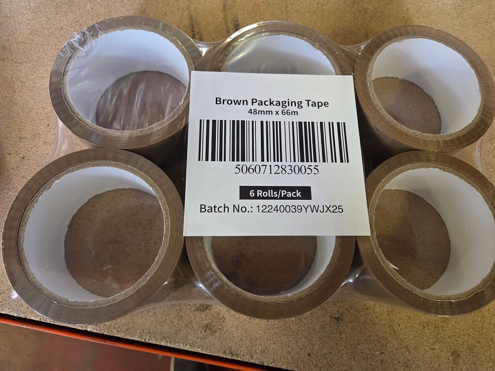 Lot 321 – A Pack of Six Rolls of Brown Packaging Tape 48mm x 66m