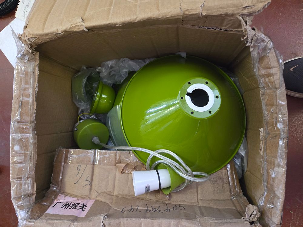 Lot 373 – A Selection of Contemporary Industrial Style Green Painted Metal Pendant Light Fixtures