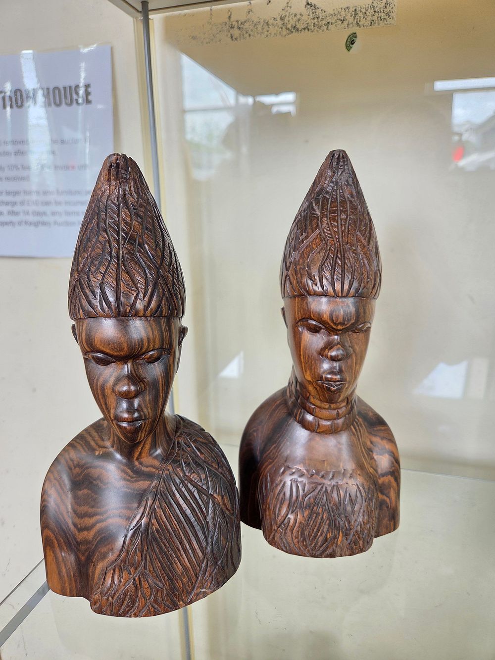 Lot 600 – A Pair of African Makonde Style Carved Hardwood Figural Busts
