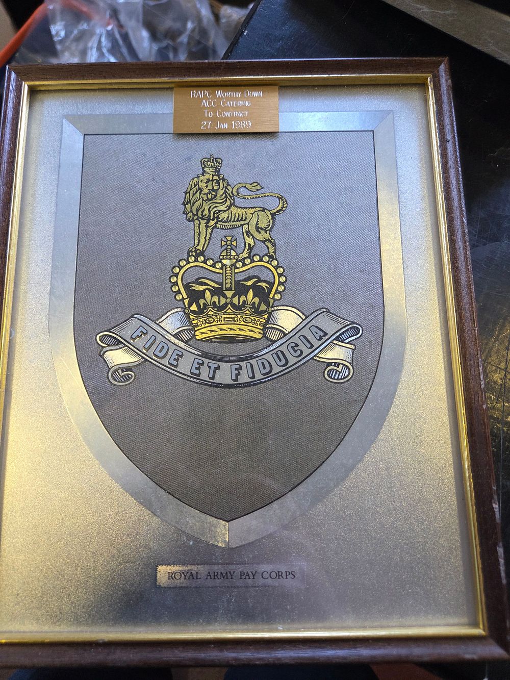 Lot 630 – Two Military Presentation Items relating to the Royal Army Pay Corps and Army Catering Corps