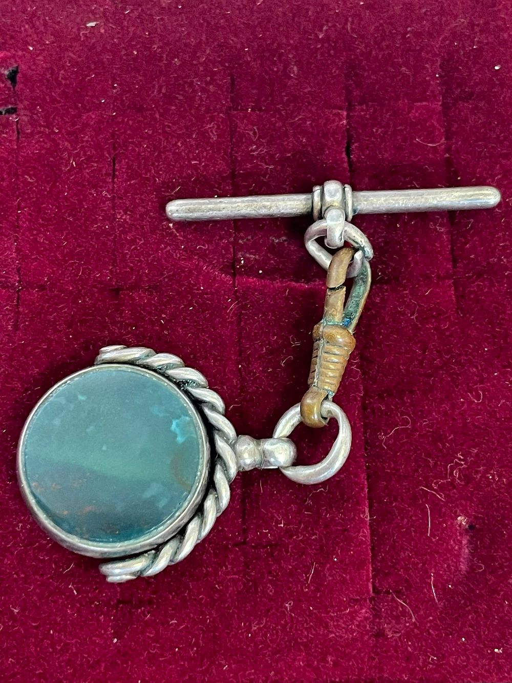 Lot 648 – Antique Sterling Silver Bloodstone and Carnelian Spinner Watch Fob