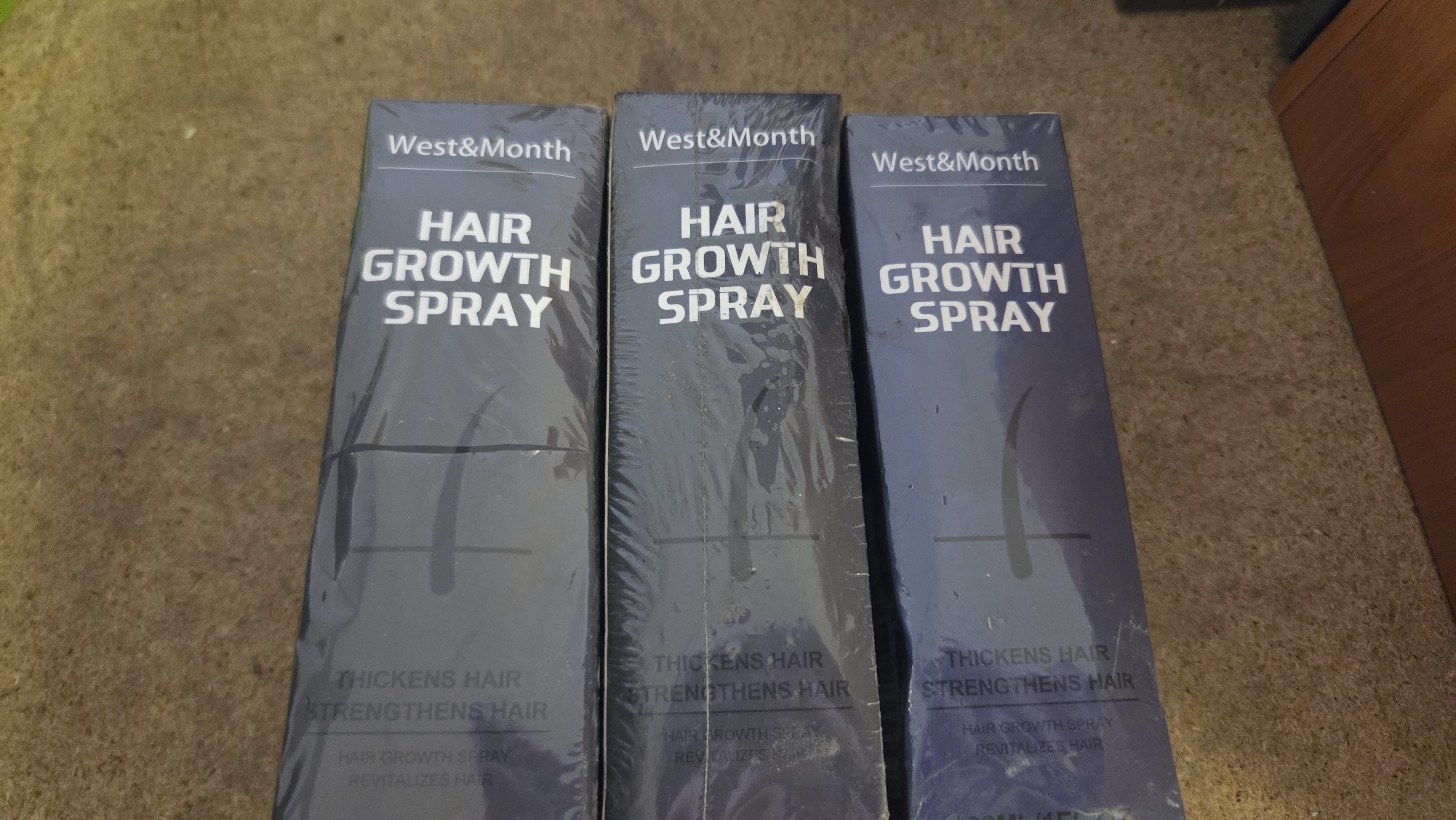 A Trio of West&Month Hair Growth Sprays, 30ml Each