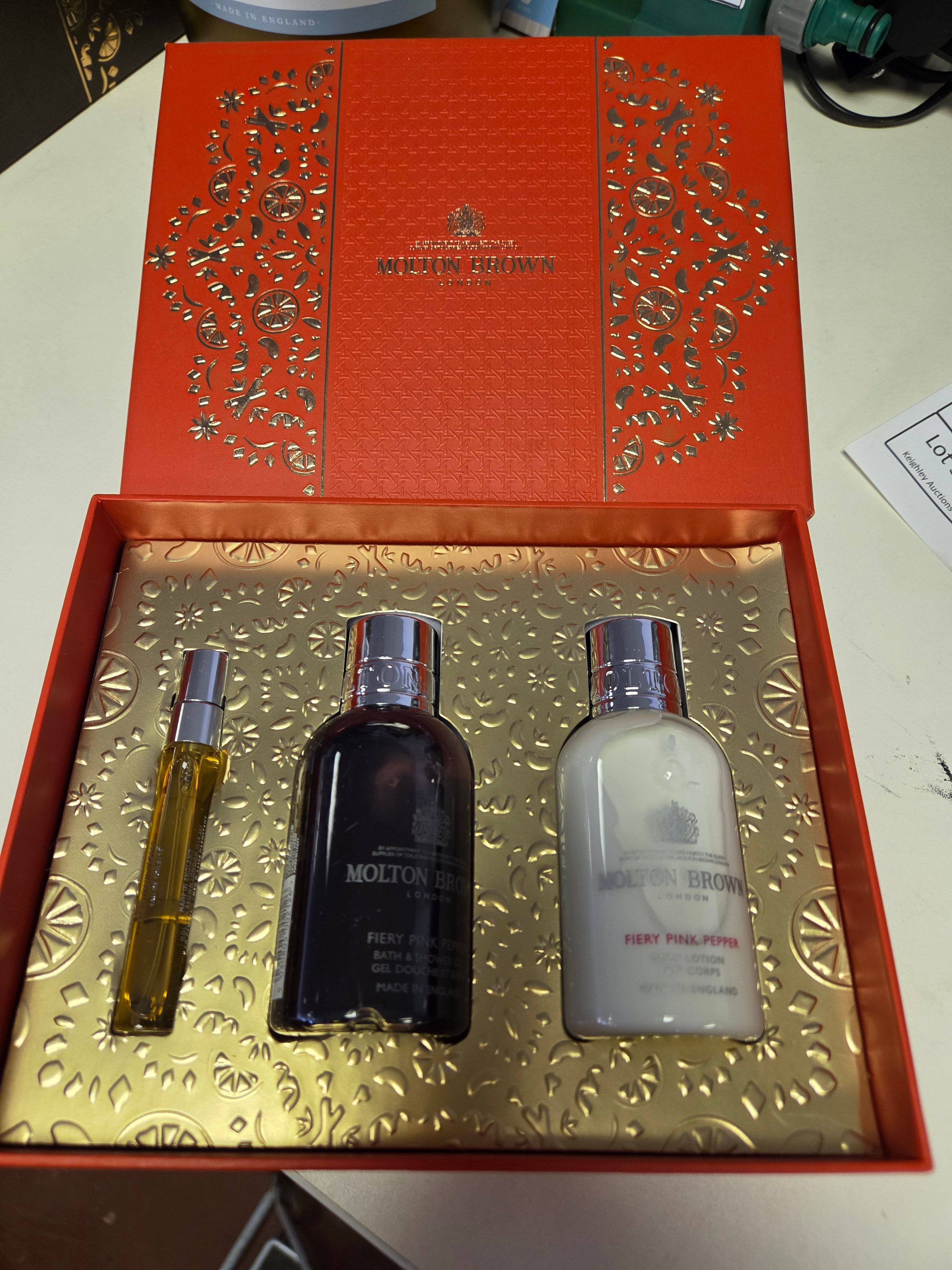A Molton Brown London Fiery Pink Pepper Three Piece Gift Set