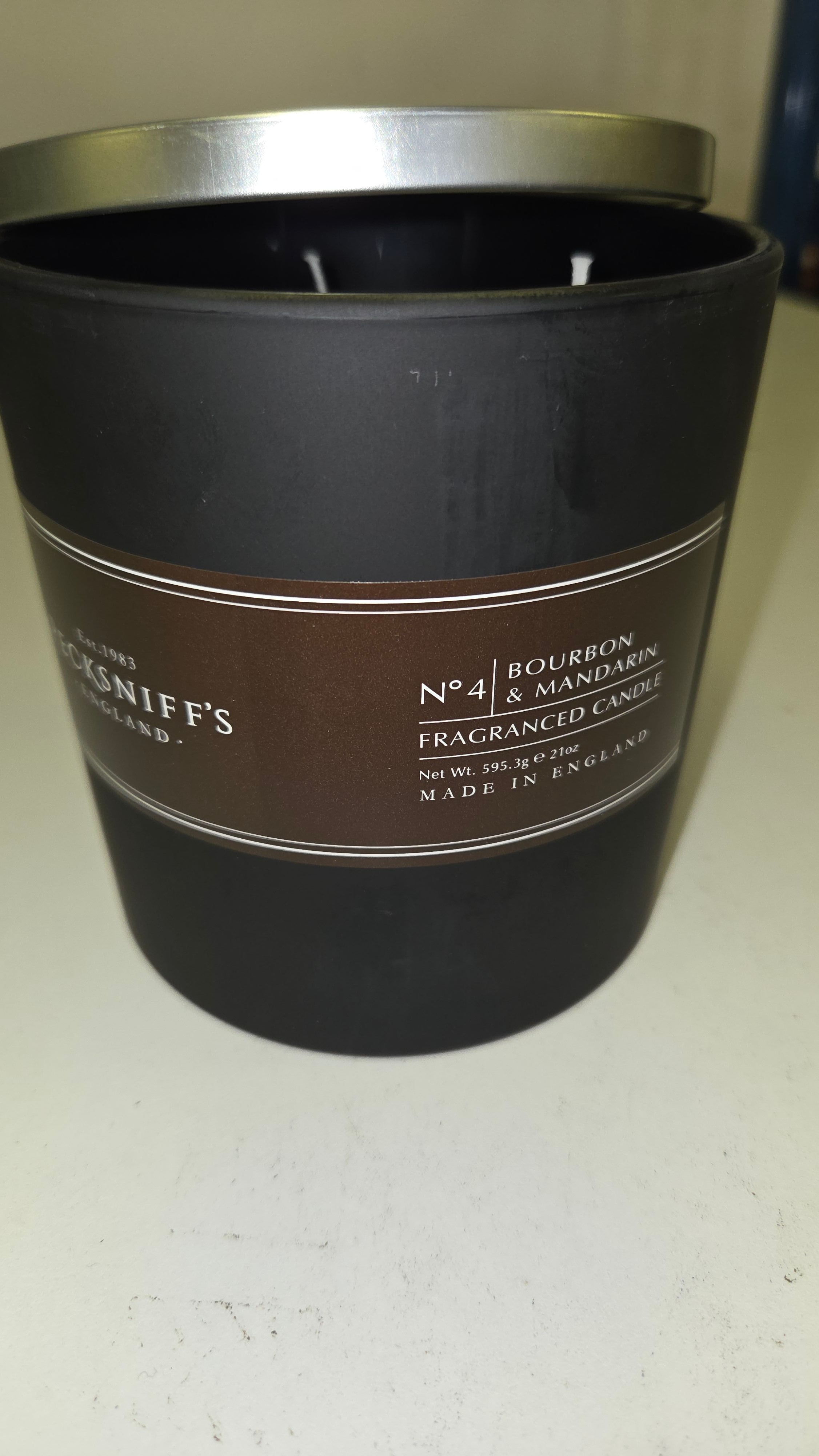 A Pecksniff Bourbon & Mandarin Fragranced Candle 9.4oz