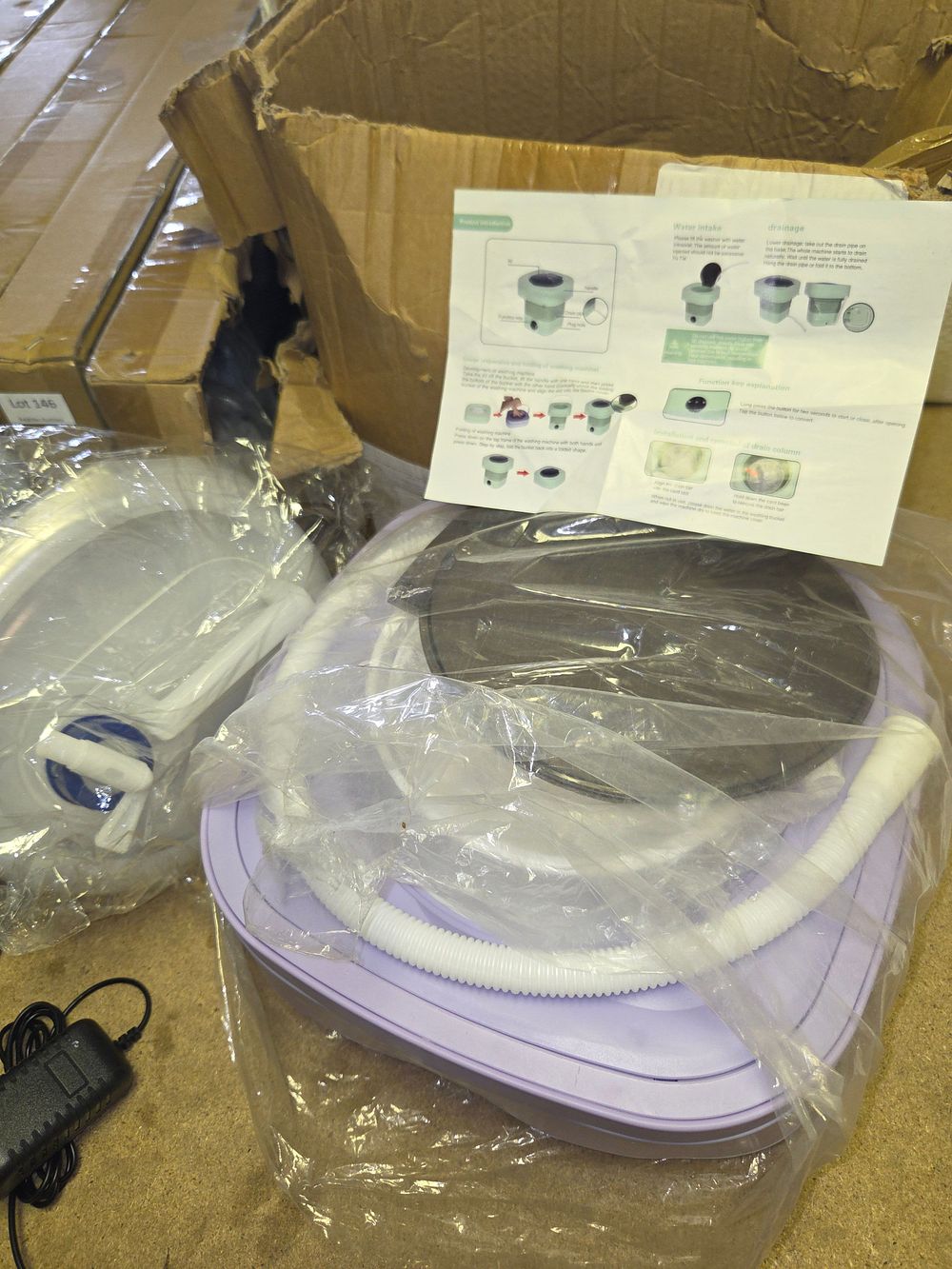 Lot 156 – Portable Foldable Mini Washing Machine and Accessories