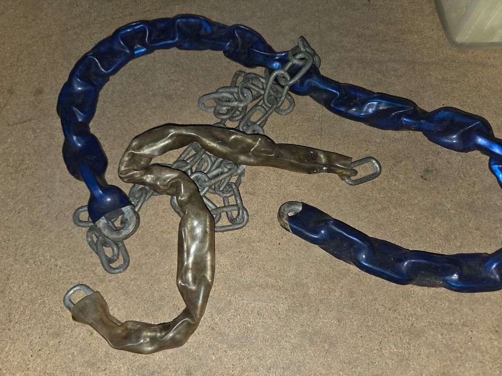 Lot 167 – A Selection of Heavy Duty Sleeved and Uncoated Steel Link Chains