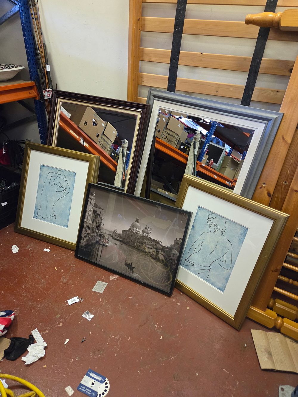 Lot 187 – C. H., ‘Grand Canal, Venice’ and a Collection of Framed Wall Mirrors and Prints (Signed)