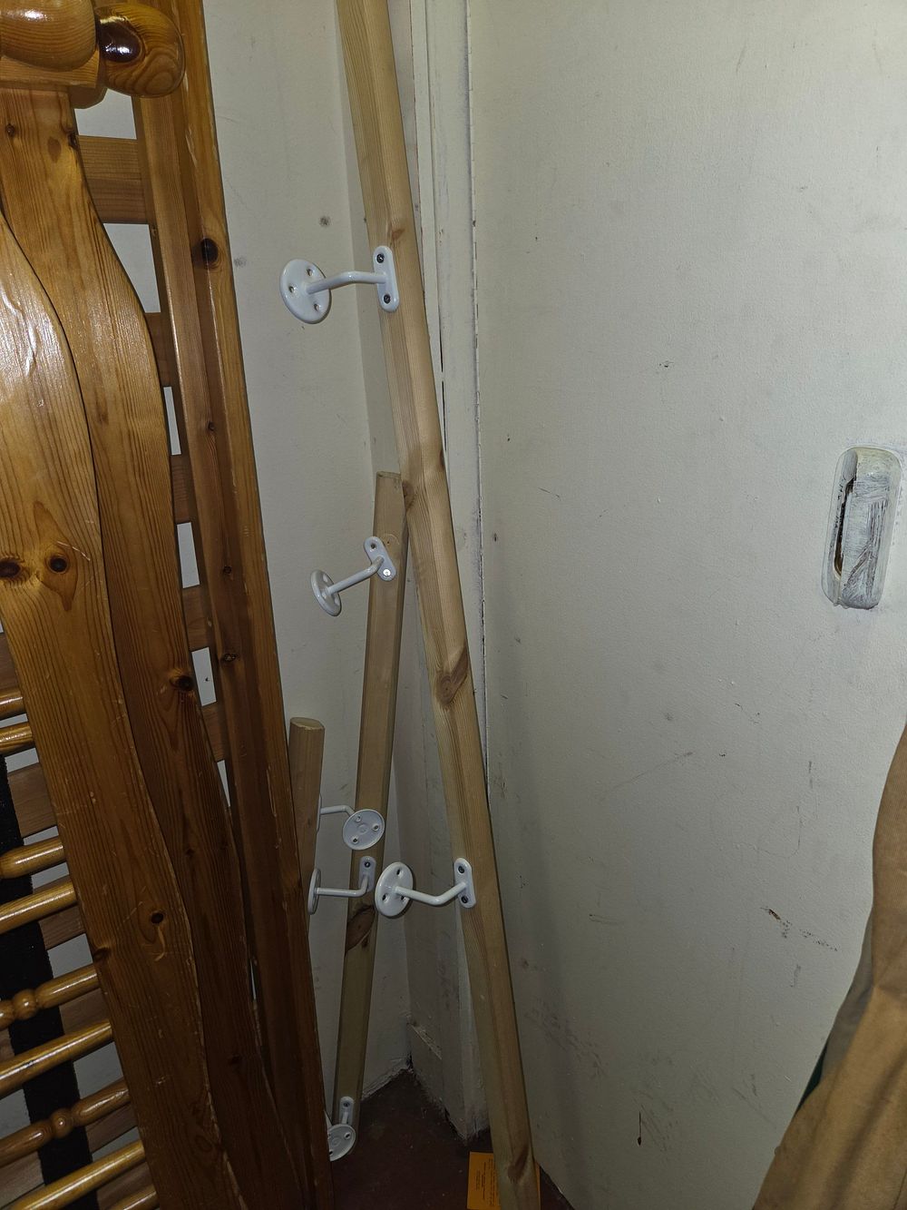 Lot 190 – A Selection of Pine Handrails and Mounting Brackets