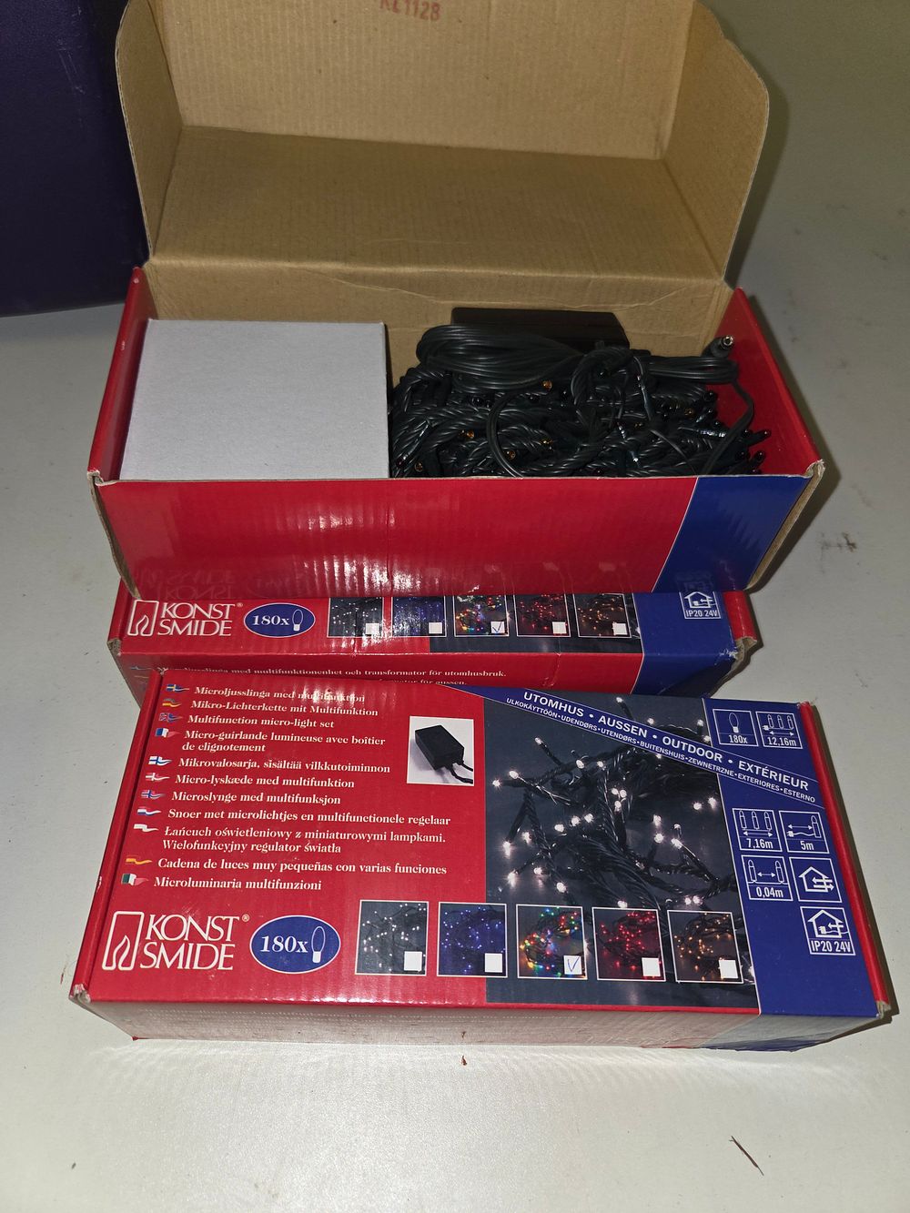 Lot 196 – Three Boxes of Konstsmide 180x Multi-Function Micro-Light Sets