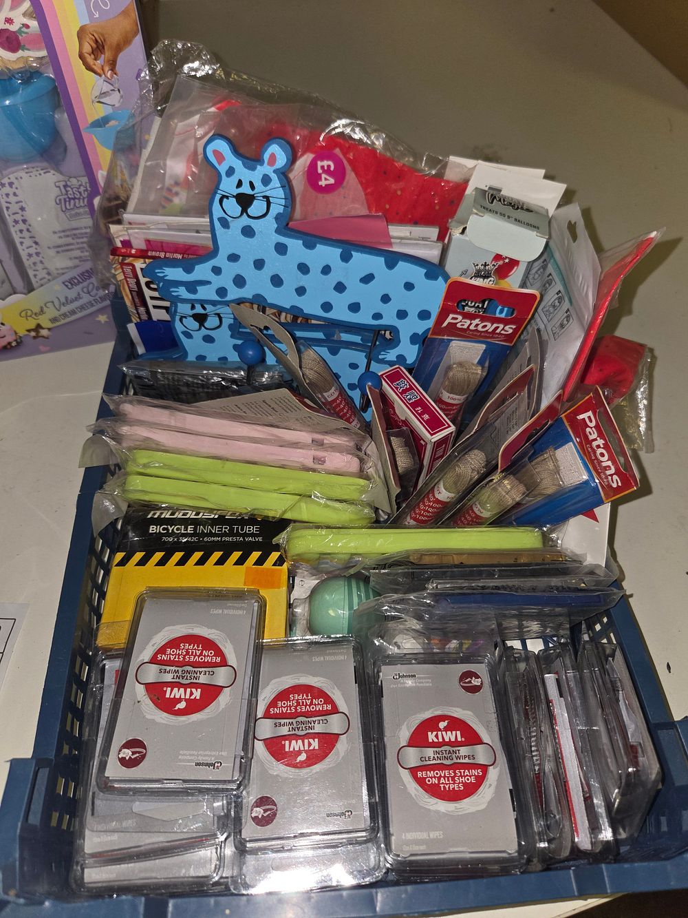 Lot 200 – One Crate of Miscellaneous Retail Goods Including Kiwi Patons and Muddyfox