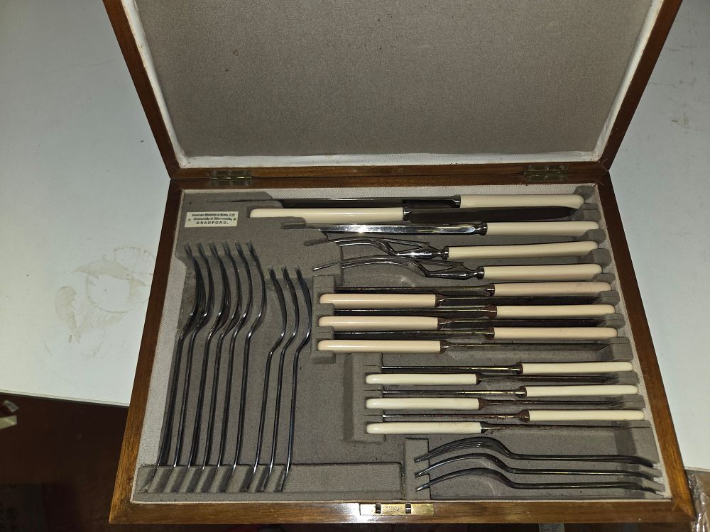 Lot 226 – 21-Piece Manoah Rhodes And Sons Ltd Carving And Cutlery Set