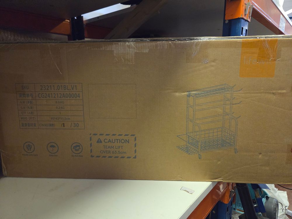 Lot 234 – One Lifewit 23211.01BL.V1 Rolling Storage Organiser Rack new in box