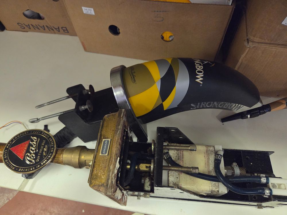 Lot 238 – Two Ale Pumps. Including Angram Bass Ale and Strongbow Cider