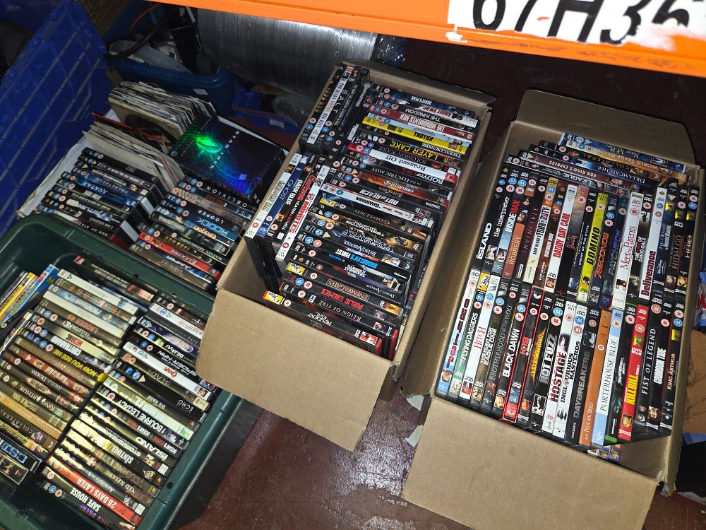 Lot 247 – Four Boxes of Vinyls, DVD Film and Television Collection Including Star Trek and Kill Bill