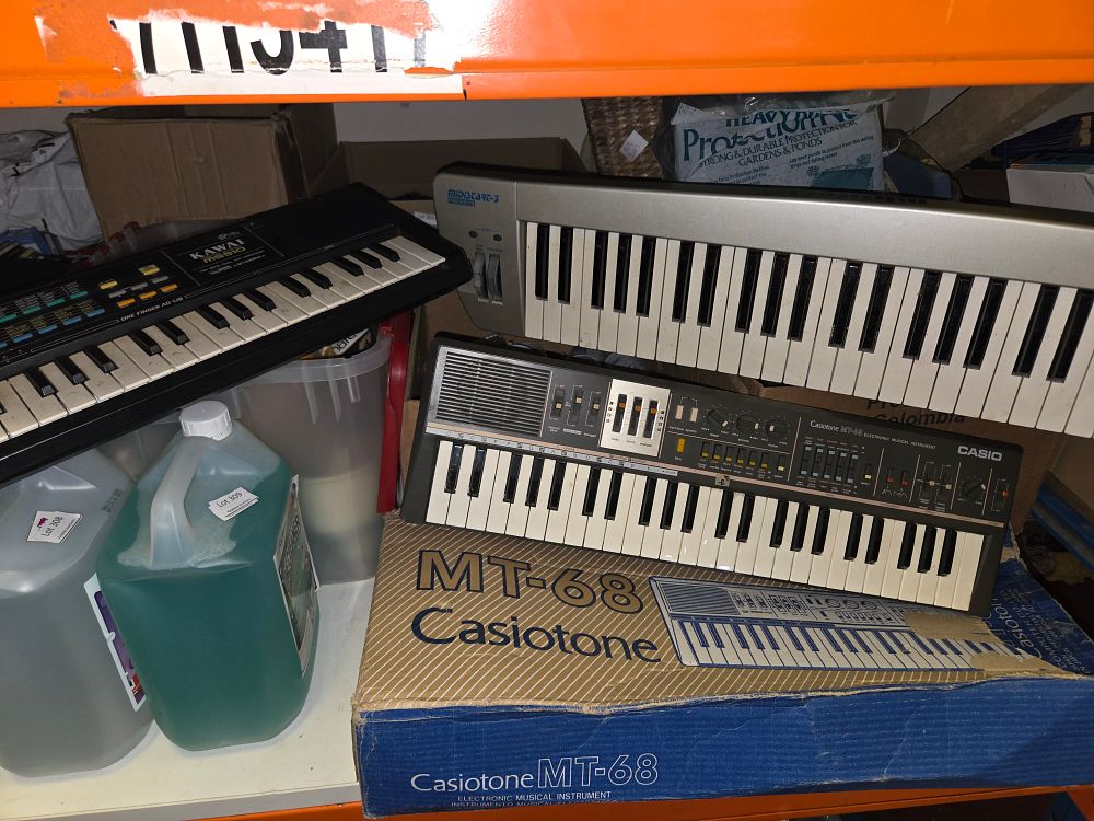 Lot 313 – Three Electronic Keyboards Including Casio Casiotone MT-68 and Kawai MS510 untested