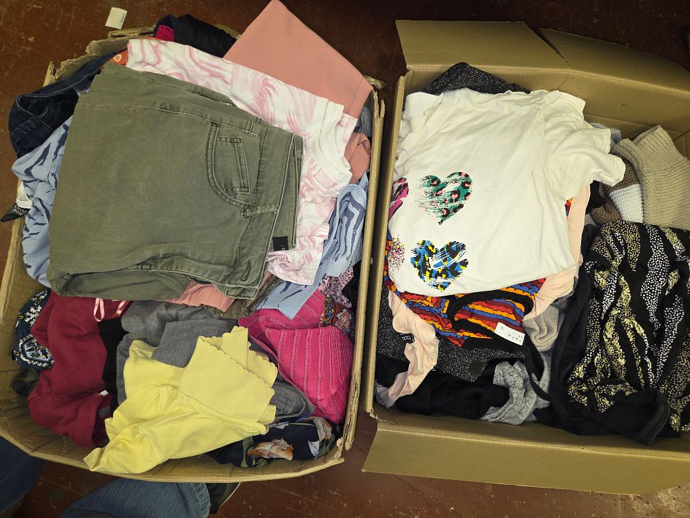 Lot 318 – Two Boxes of Miscellaneous Ladies’ Clothing Including M&S boohoo PAPAYA and EMERY ROSE