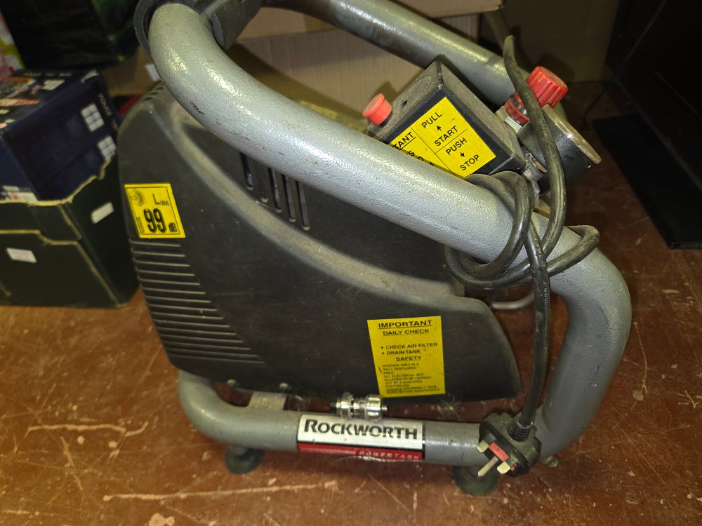 Lot 323 – Rockworth Monza 0.5/6 Power Task Portable Air Compressor w/o