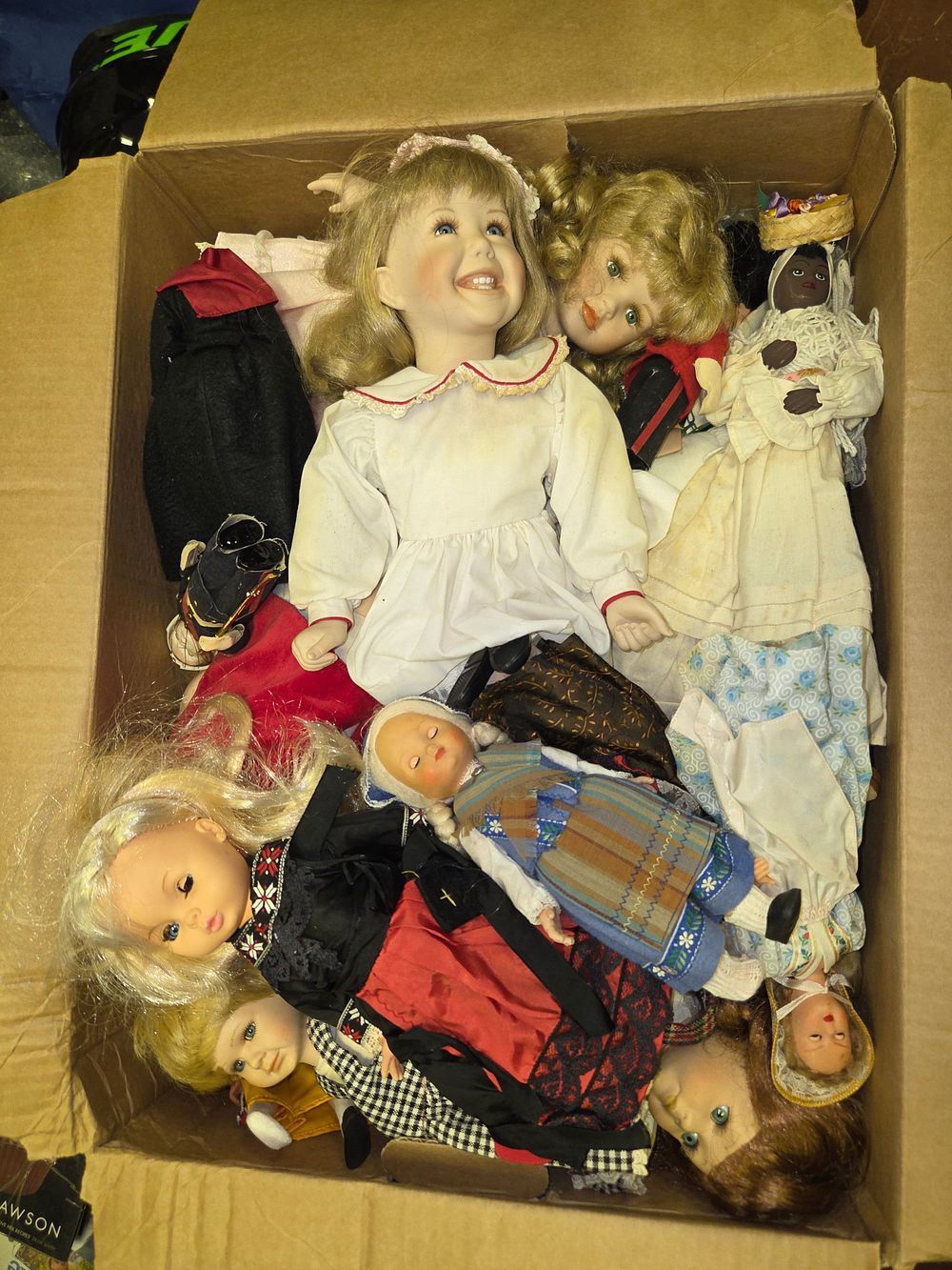 Lot 340 – One Box of Porcelain and Cloth Dolls