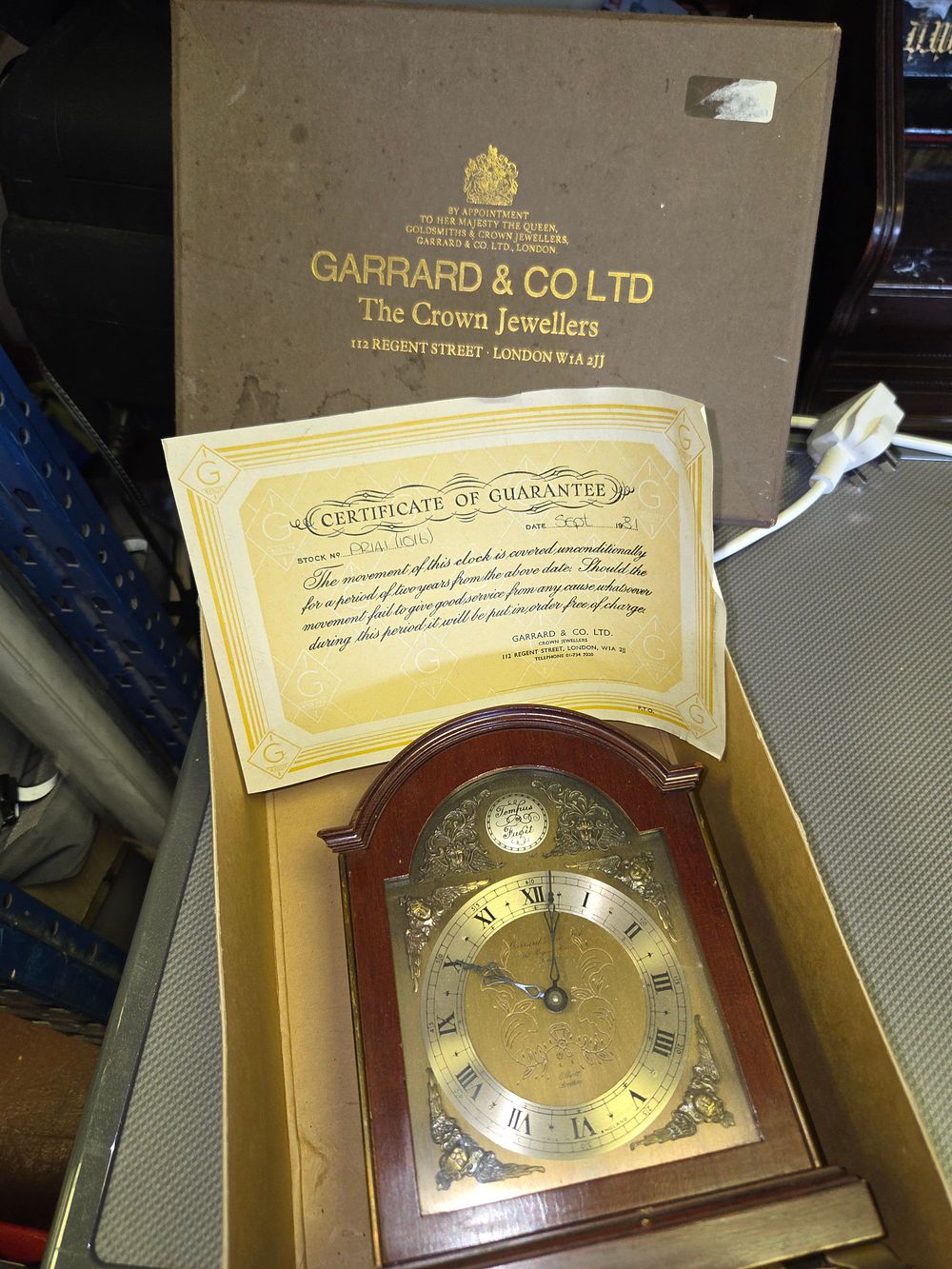 Lot 364 – Elliott London Bracket Clock Retailed by Garrard & Co Ltd untested