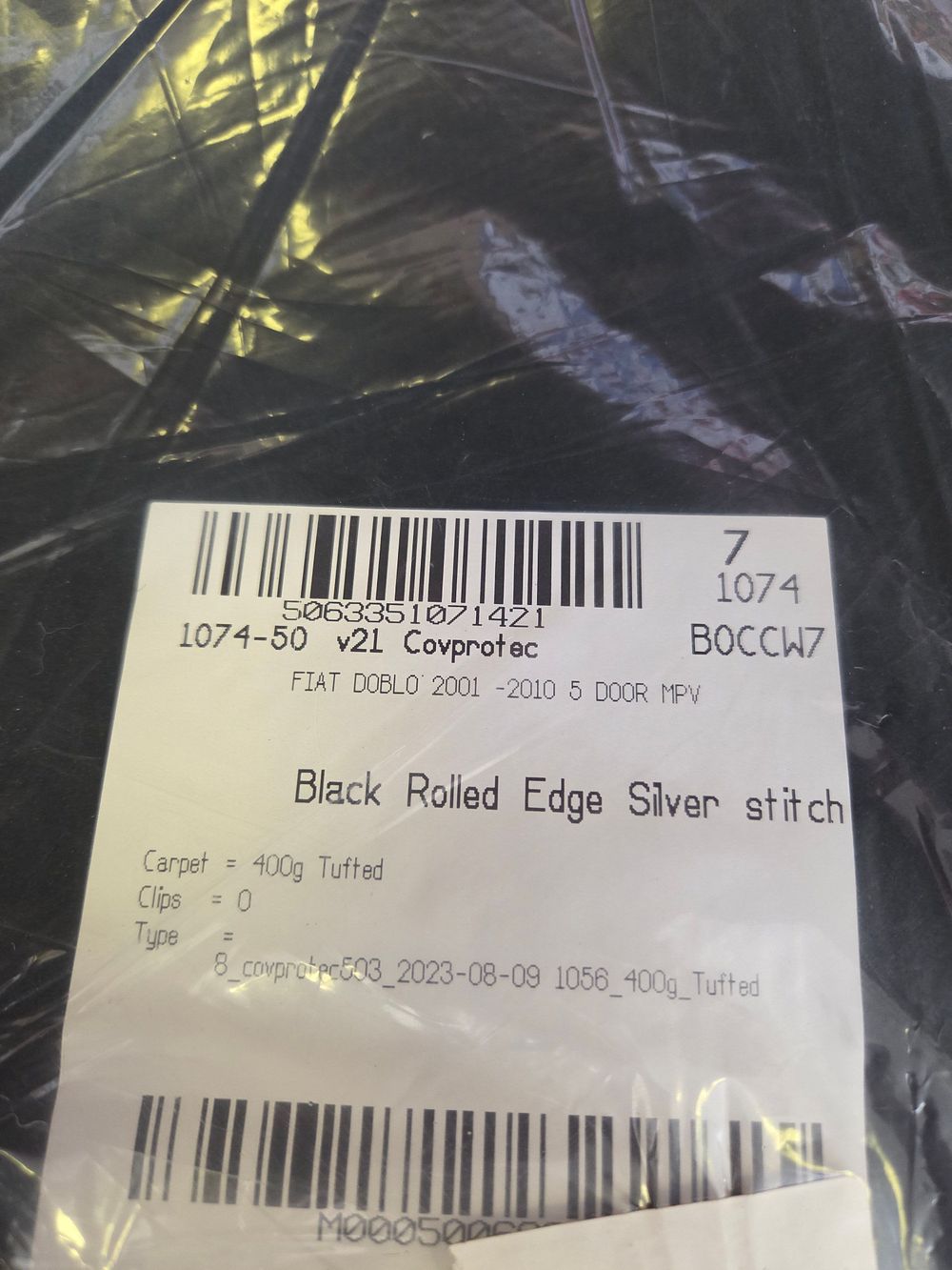 Lot 165 – Covprotec 1074-50 Fiat Doblo 2001-2010 Floor Mat Set new in packaging
